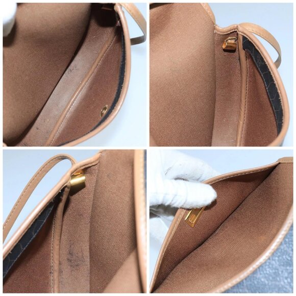 Christian Dior Honeycomb Canvas Shoulder Bag PVC Leather Black Auth 106108 - Picture 15 of 16